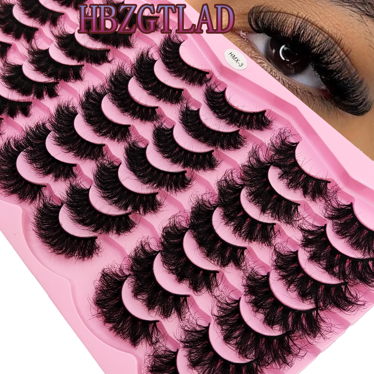 

HBZGTLAD new 21 pairs fake mink fur fluffy thick dramatic cat eye eyelashes long strip Wispy eyelash makeup and beauty