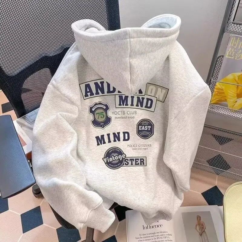 

2025 американский новый модный брендовый тяжелый свитер с капюшоном для мужчин и женщин, осенне-зимняя утолщенная куртка с капюшоном для пар, топ