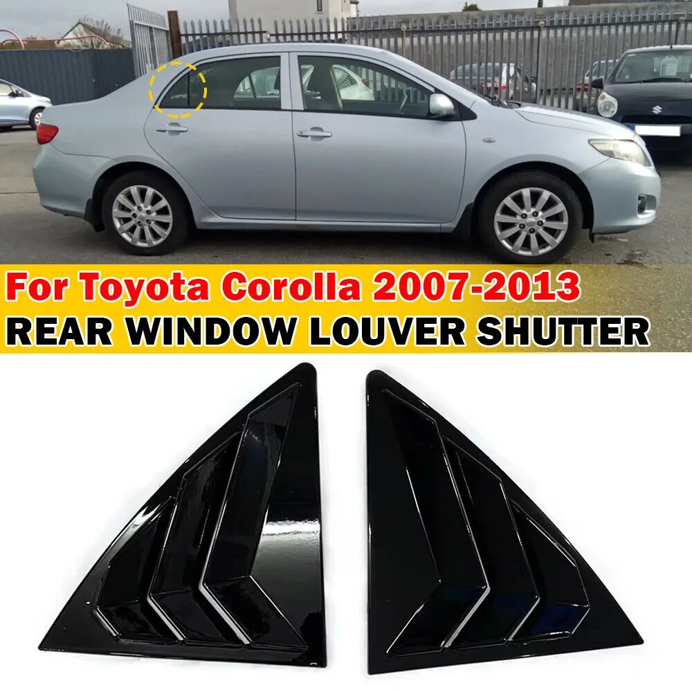 Para toyota corolla 2007-2013 persiana traseira do carro janela lateral obturador capa guarnição adesivo ventilação colher abs acessórios de fibra de carbono auto