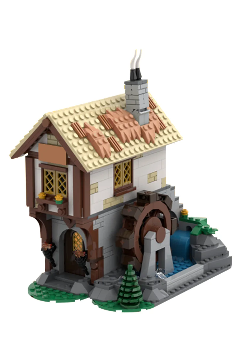 MOC Medieval Town Square Blacksmith Buliding Blocks Model 10332 Castle Extension View Bricks Assembly Toys Kids Birthday Gifts