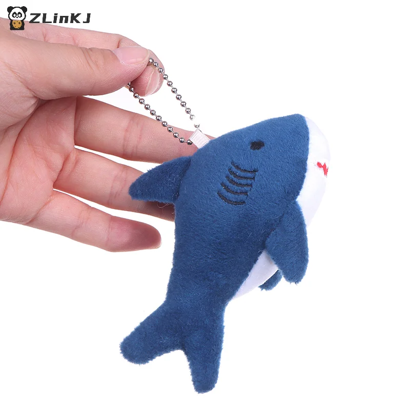 ▶1PCS Cute Cartoon Stuffed Plush Shark Pendant Key Chain Ring Doll Toys for Kids Adults Gifts Multi-colors