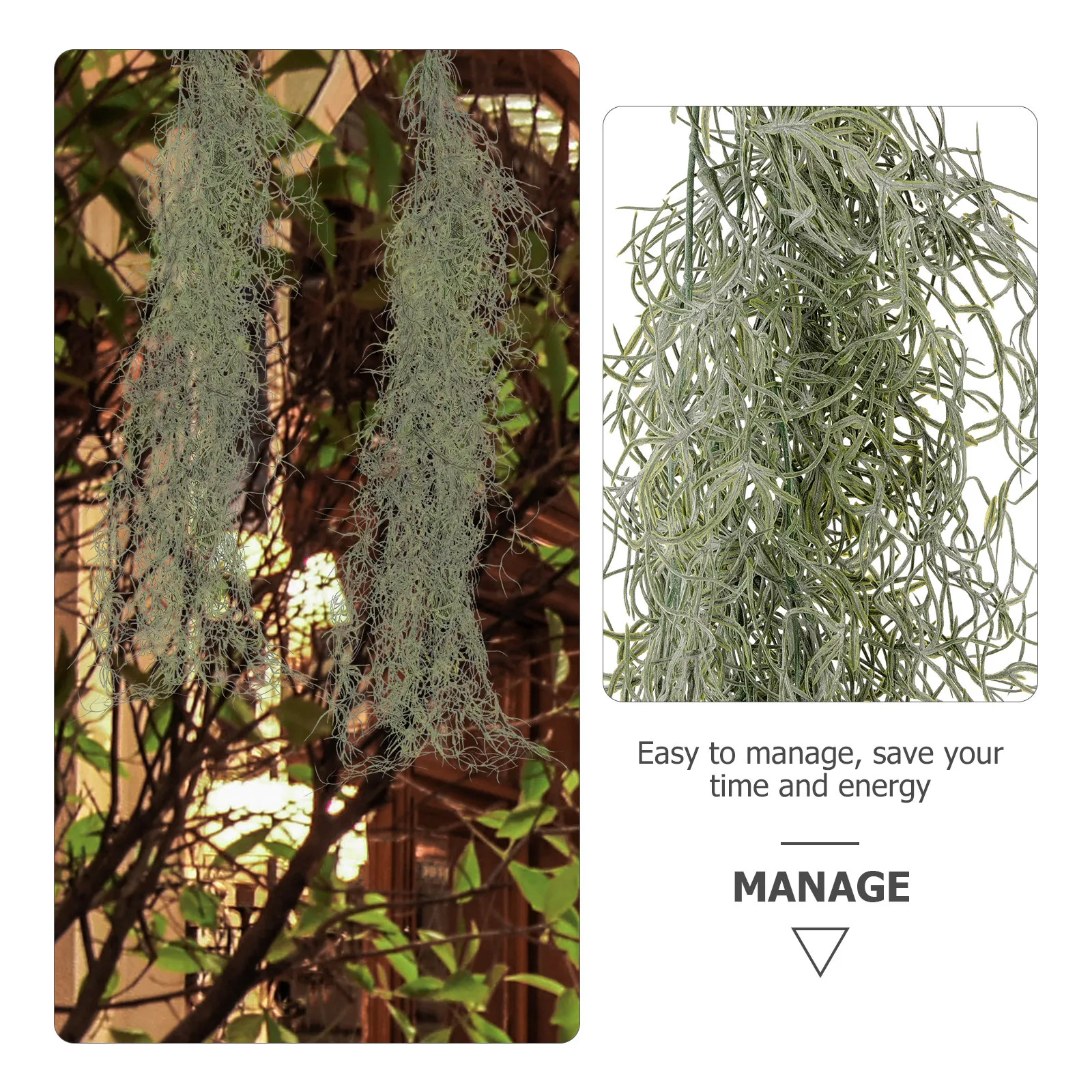 Decorative Moss Prop for Potted Plants Artificial Hanging Moss Dried Lichen for Fairy Garden Landscaping DIY Craft Decor