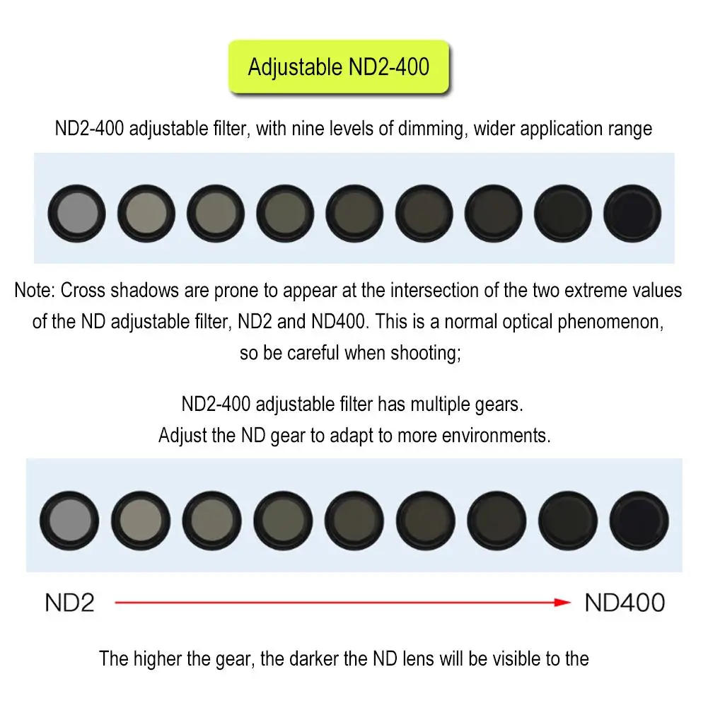 37/52mm CPL Filter For Phone Camera Lens ND 2-400 Adjustable Density Filter Portable Plarizer Cellphone Camera Lens Filter