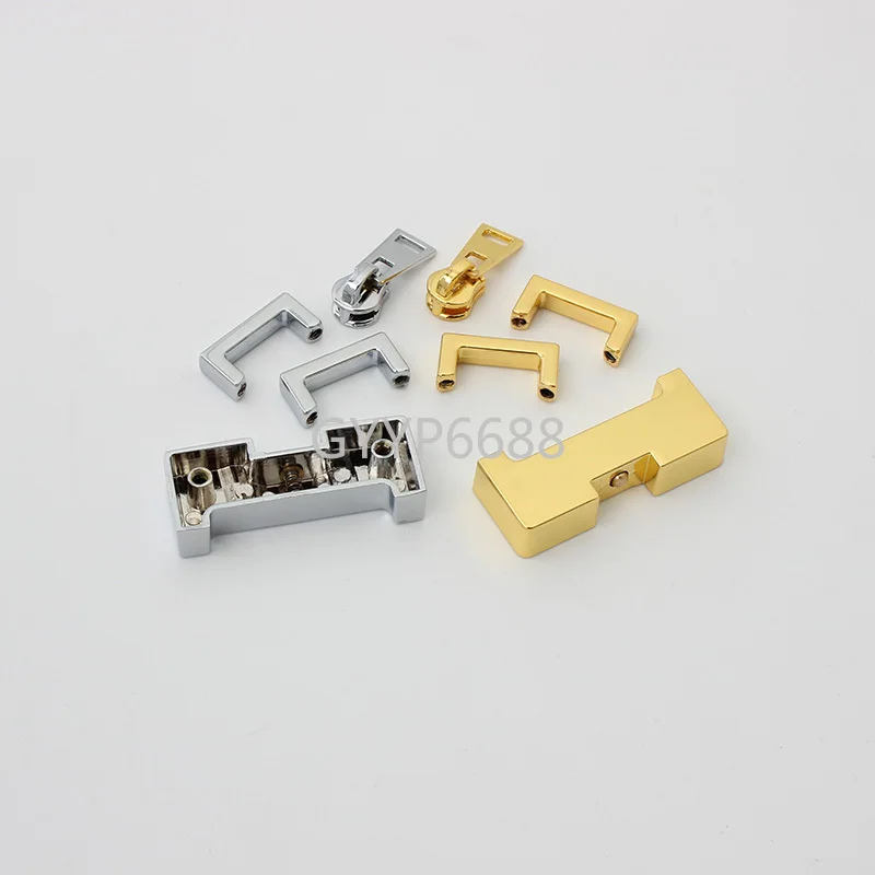 1-20Sets Gold,Chrome H Square Locks Shoulder Bags Metal Buckles Zipper Head Decorative Clasps Closure DIY Hardware Accessories