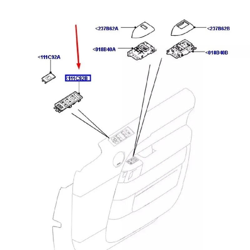 LR045391 Car WINDOW SWITCH BEZEL COVER LH For Land Rover Range Rover Sport 2014+ Replacement Accessories