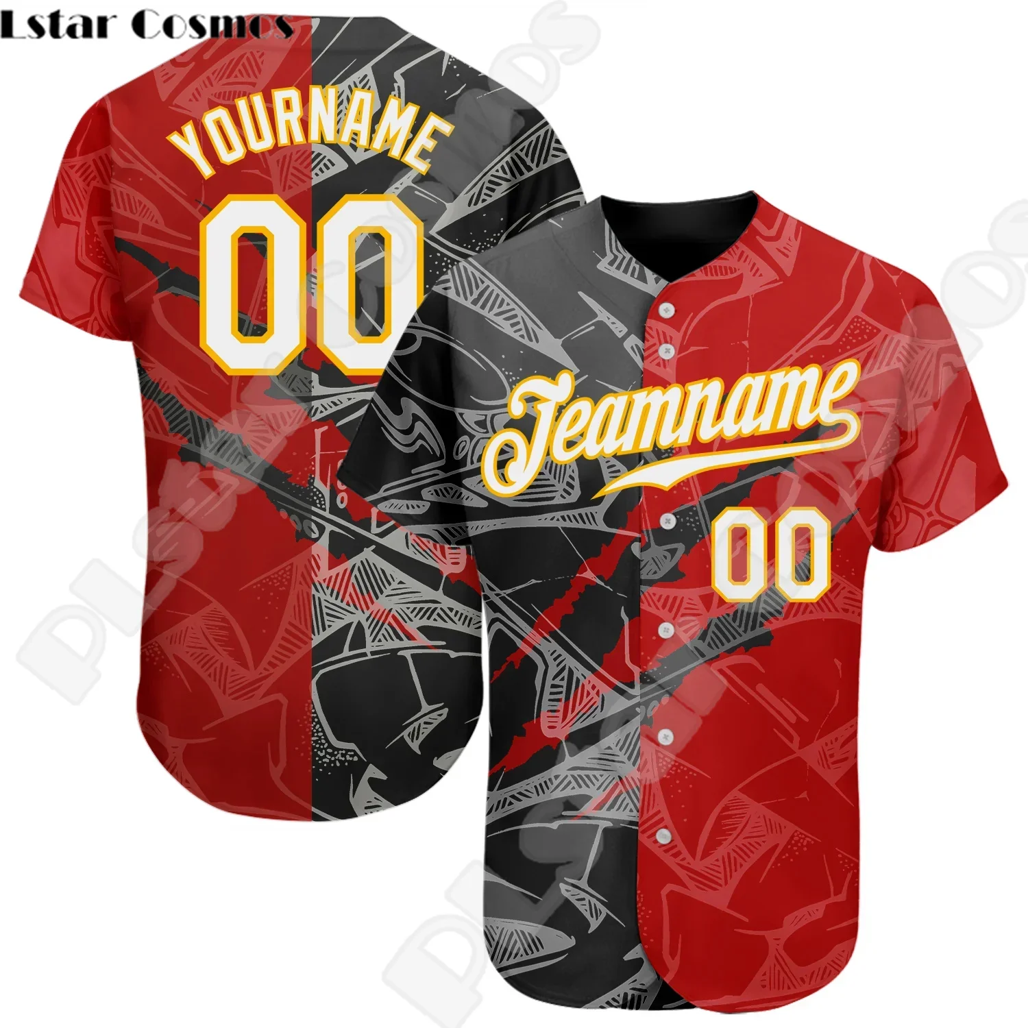 NewFashion Custom Name Team Player Logo Streetwear Drop Shipping 3DPrint Summer Casual Harajuku Funny Baseball Shirts Jersey A3