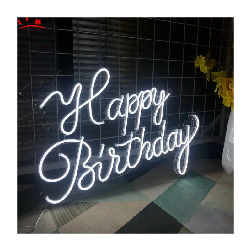 Winbo-letrero de neón personalizado con letras, logotipo y texto de negocios, música en vivo, decoración de pared para habitación, fiesta, feliz cumpleaños