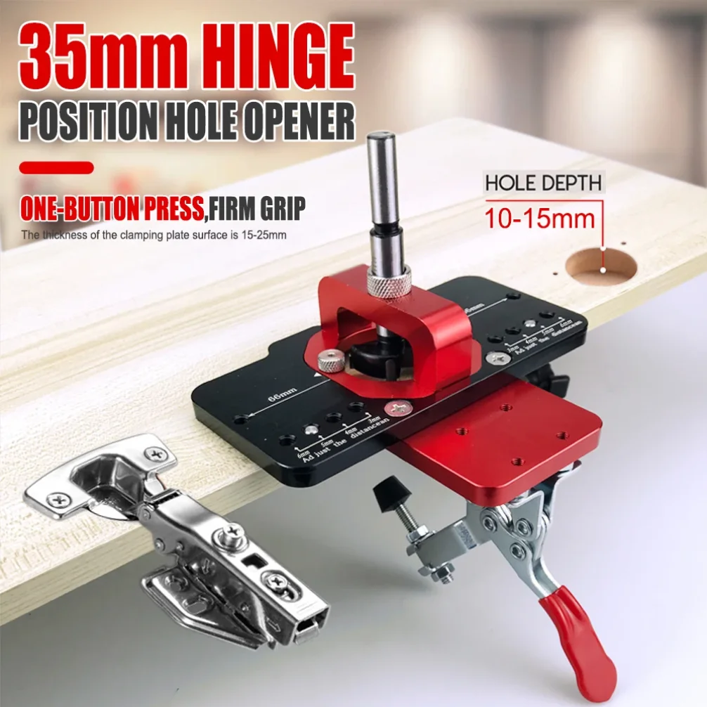 35mm Concealed Door Hinge Jig Accurate Locking Cabinet Hinge Jig Pocket Hole Jig Adjustable Quick Punch Cabinet Hardware Jig