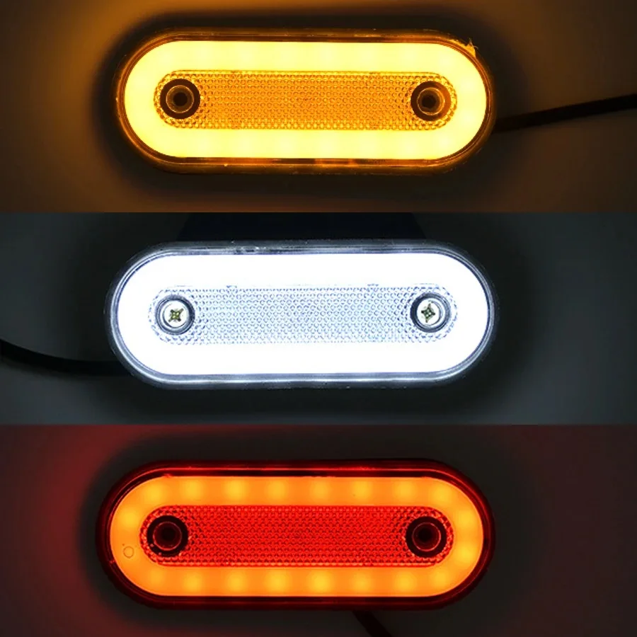 1pc High Visibility LED Side Marker Light, 12V/24V Amber Clearance Lamp with Reflector for All-Weather Safety on Trucks, Trailer