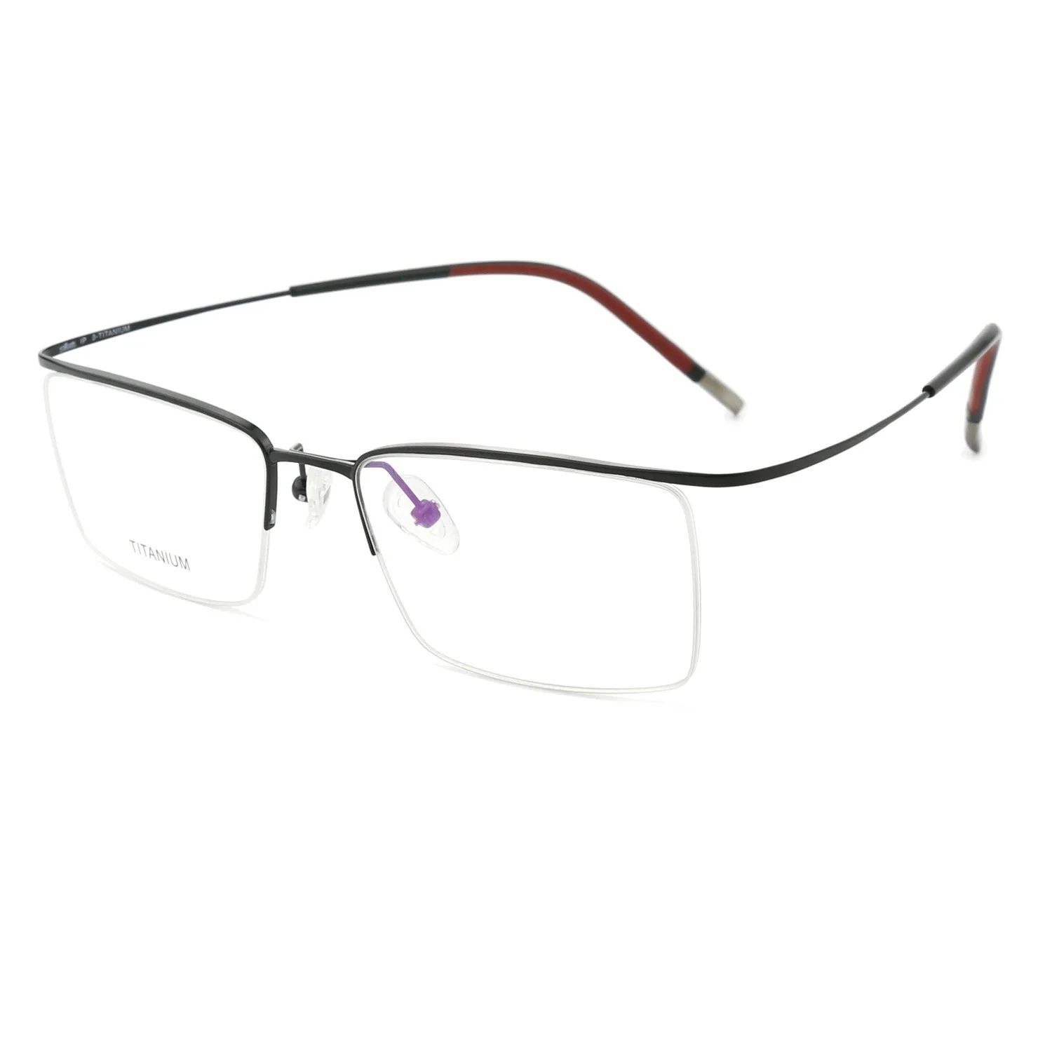 Belight 光学正方形クラシックハーフリムレスネジなしデザイン男性女性チタン眼鏡眼鏡フレーム 5290