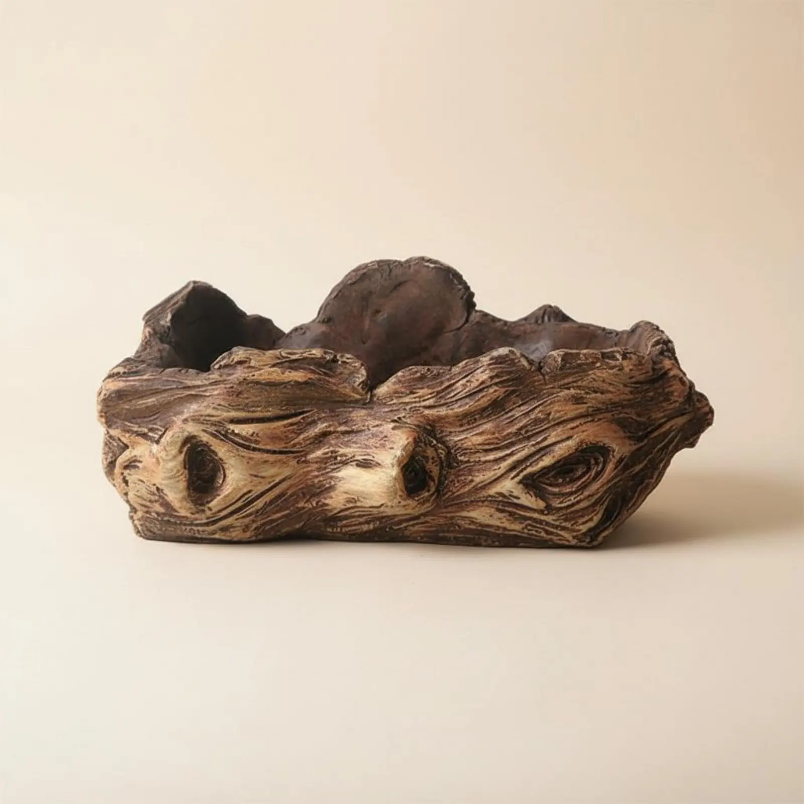 

Tree Root Planter Rustic Look Tree Root Flower Pot Succulent Pot Drainage Hole Wood Log Planter for Tabletop