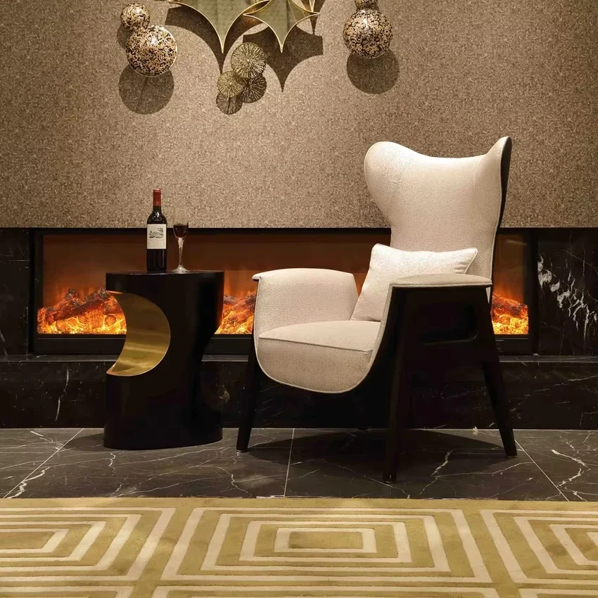 

A Creative Design European Modern Jazz White Slate Coffee Tea Side Table Wooden Luxury Corner Table Living Room