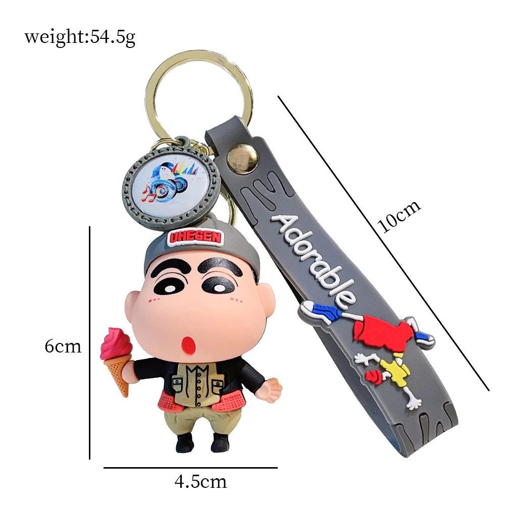 Japanese Anime Crayon Xiaoxin Keychain Creative Cute Key Pendant Popular Alloy Keychain Student Backpack Accessories Female Gift