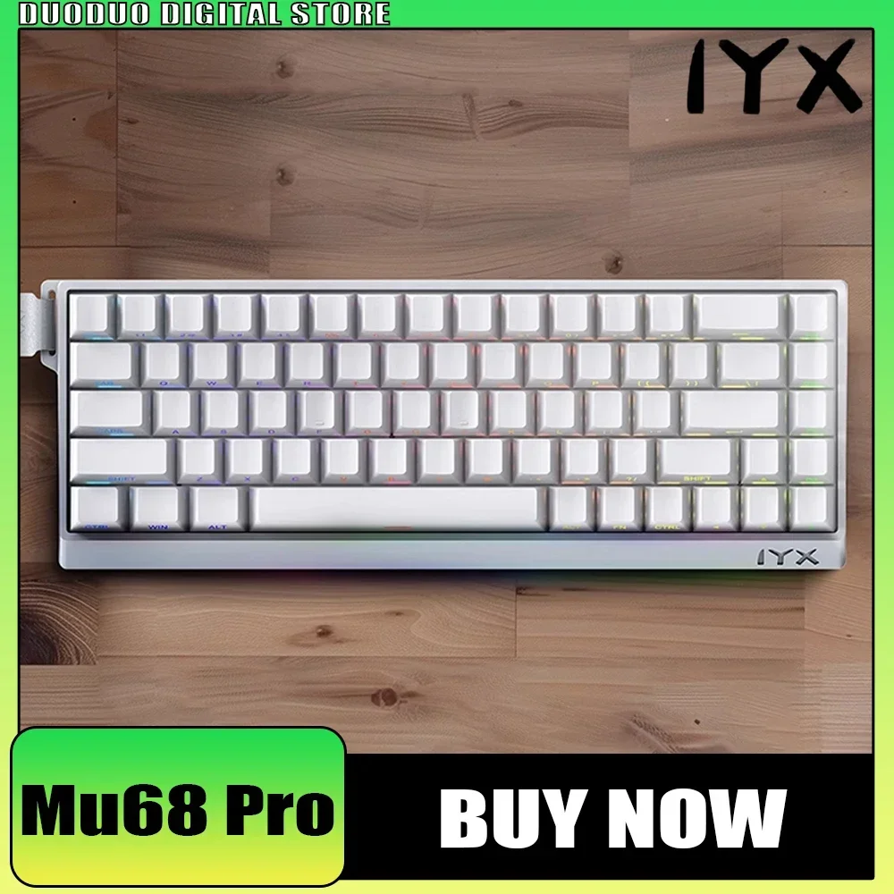 

In-stock IYX MU68 Pro Magnetic Switch Keyboard Aluminum Alloy 8K Quick Trigger Low Delay Gaming Keyboard Pc Gamer Varolant Gifts