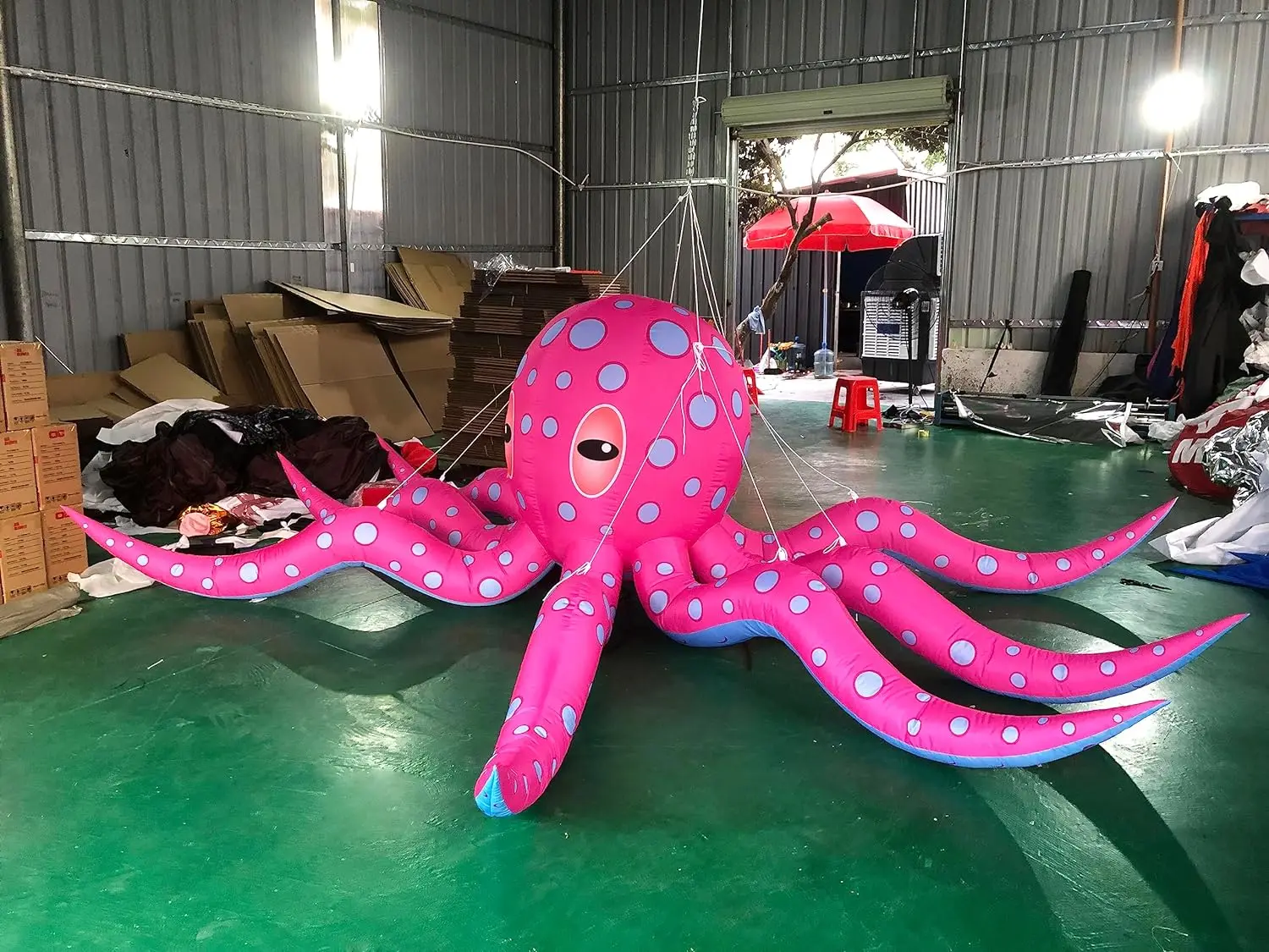 Pulpo inflable gigante suspendido con luces Led, globo de animales marinos del océano rosa para decoración de escenario de fiesta de música, 3m, 5m, 8m