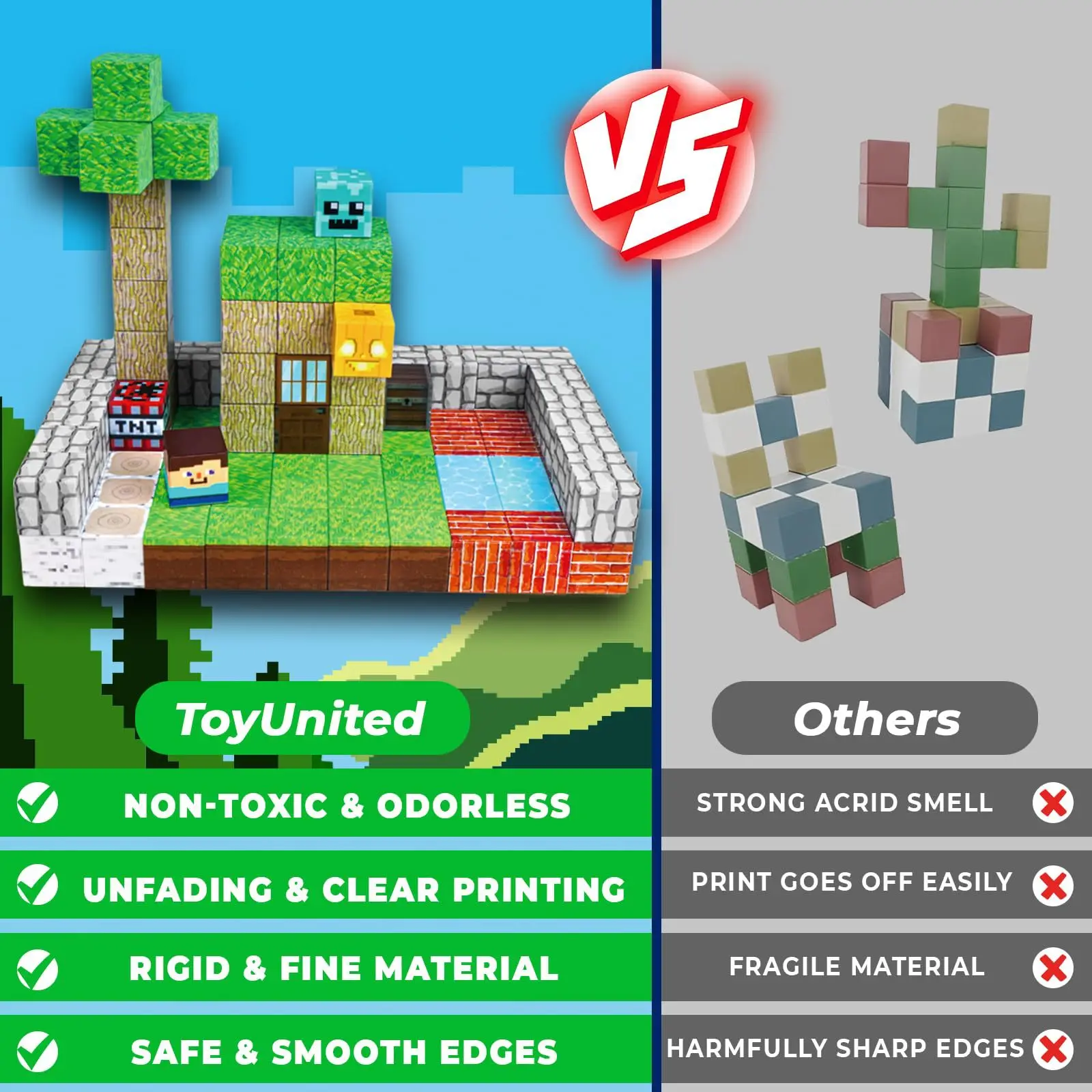 150 Stück Upgrades Magnetische Gebäude Welt Blöcke Spielzeug Build World Set für Jungen Mädchen STEM Montessori Sinneswürfel für Kleinkinder