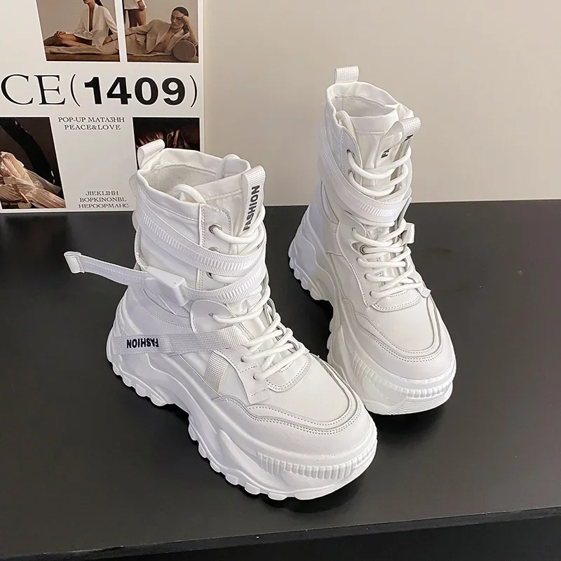 Lace-up Solid Fashion Sneakers Solid Sewing Ladies Shoes on Sale 2024 High Quality Spring/autumn Women's Vulcanize Shoes