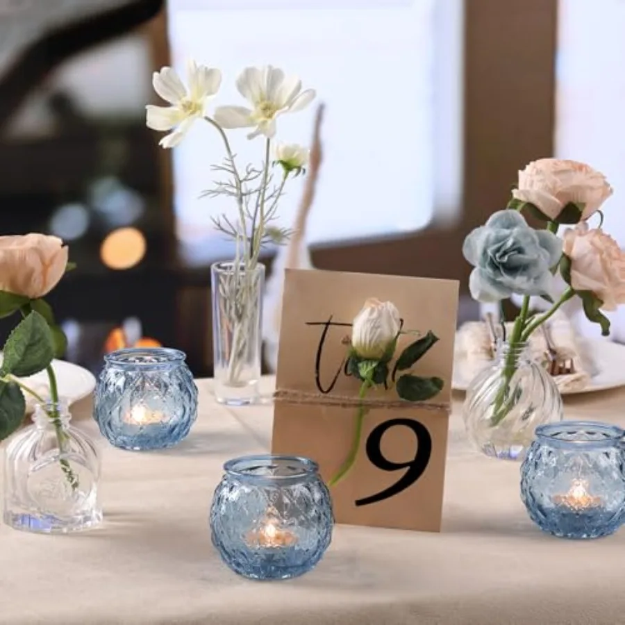 Votive Candle Holder Set of 20 Upgraded Size Tea Light Candle Holder Glass for Wedding Table Centerpieces Elegant Bulk Votive H