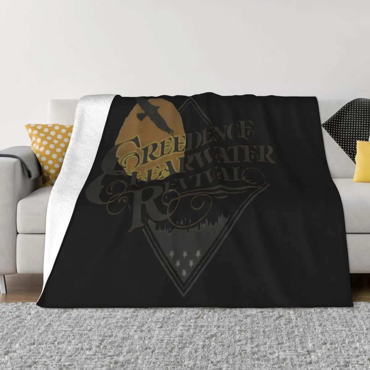 Creedence Clearwater Revival Bayou Country Gray Licensed Ccr Band Tee Novelty Throw Blanket