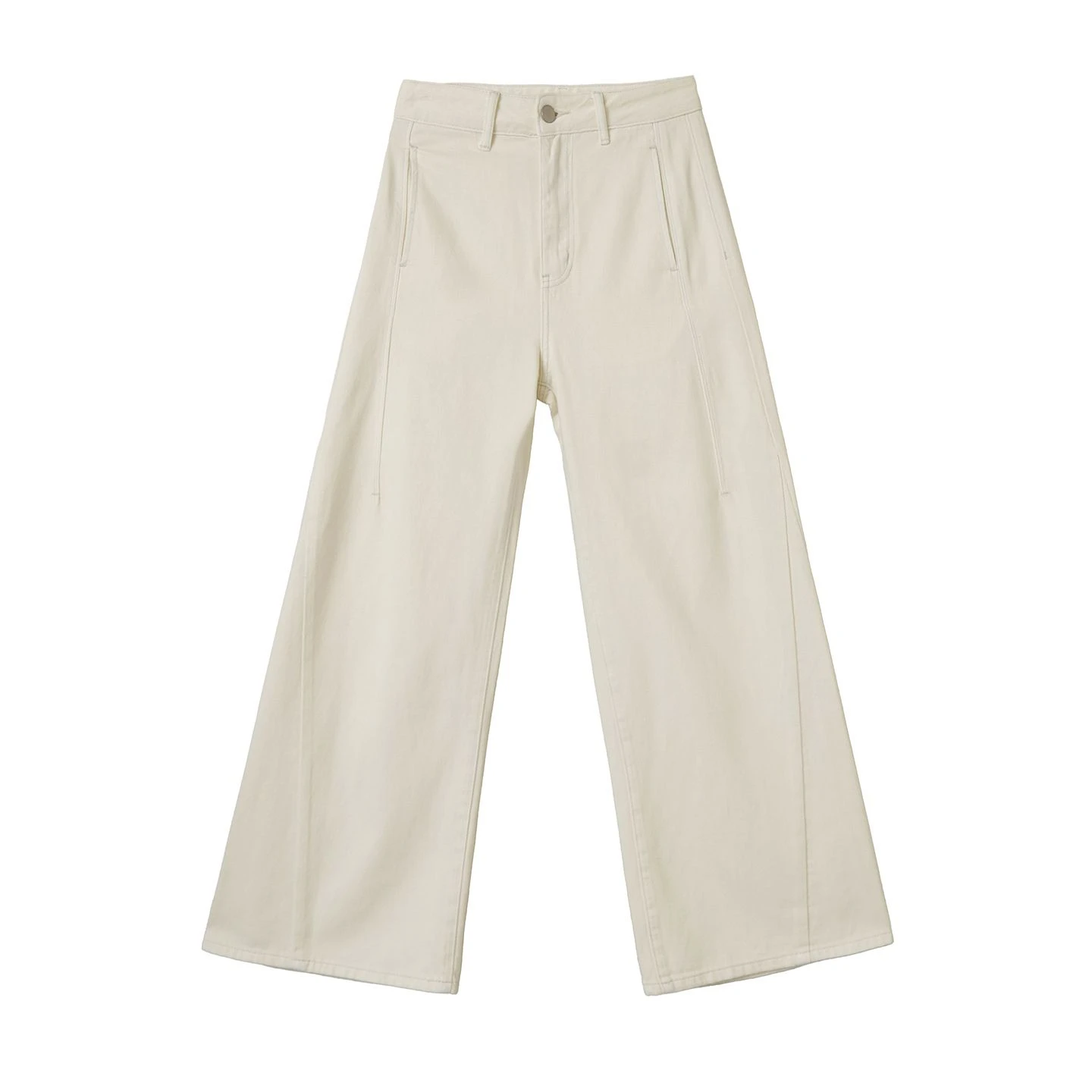 FINEWORDS Hohe Taille Vintage Weiß Ausgestellte Jeans Frauen Koreanische Streetwear Bell-Bottom-Jeans Easymatch Volle Länge Casual Jeans