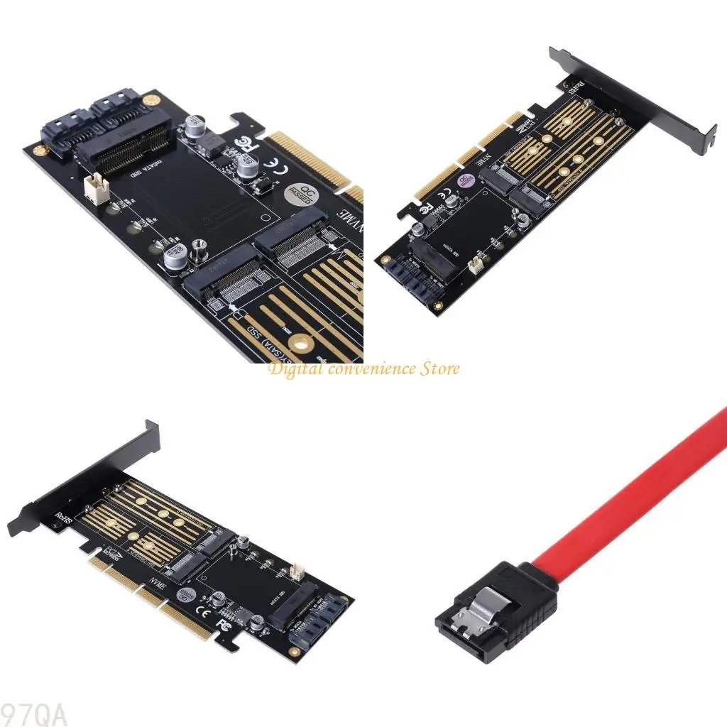 

97qa для m для ключа B для ключа Msata 2 x 7pin PCI-E x16 к для M.2 SSD PCIe для Adapter Raiser