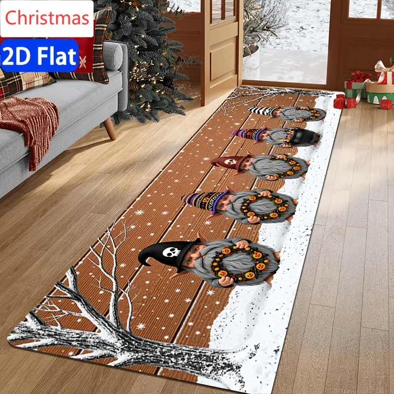 Gothic Winter Wood Gnome Tree Bedroom Living Room Laundry Floor Mat Entryway Area Rug Kitchen Runner Rug Anniversary Home