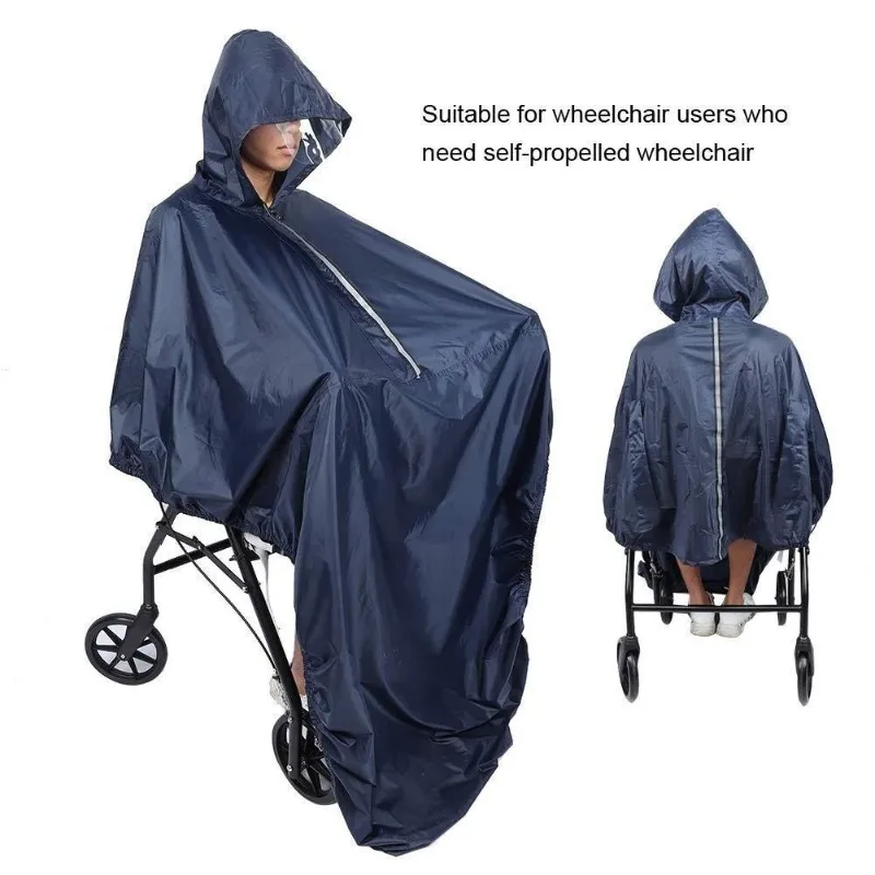 

Disabled Elderly Electric Wheelchair Special Cloak Raincoat With Reflective Strip Windproof Rainproof Wheelchair Cover No brim