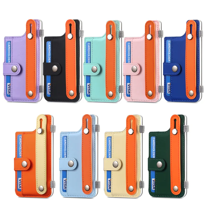 Wristband Cards Solt Wallet Case For Samsung Galaxy S23 Ultra S22 Plus S20 FE A54 A14 A12 A24 A33 A34 A53 5G Transparent Cover