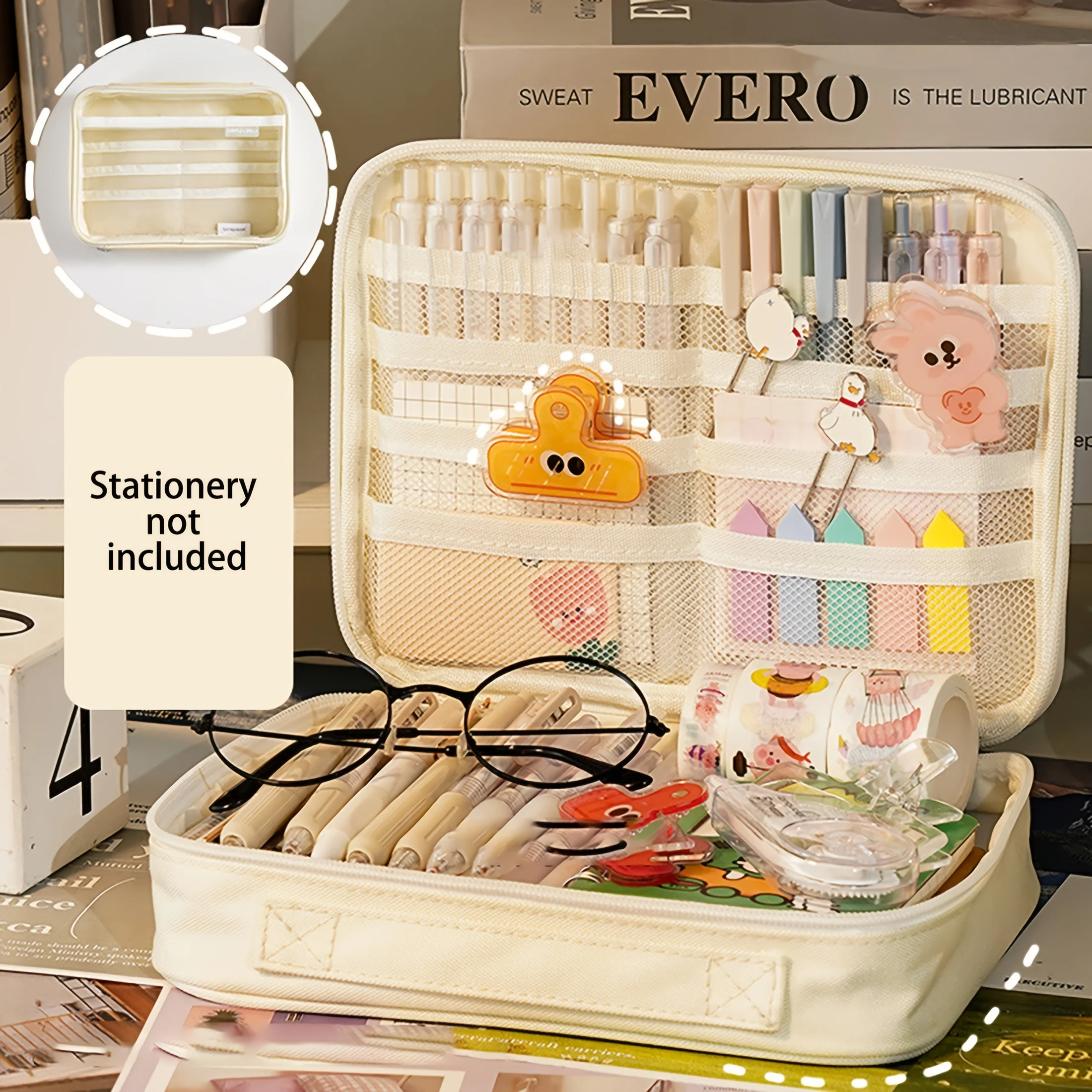 Large-Capacity Transparent Pencil Case, Multi-Functional Storage Bag, Multi-Layered, Simple and Portable, Student Stationery Bag, Stationery Storage Box, School Gift