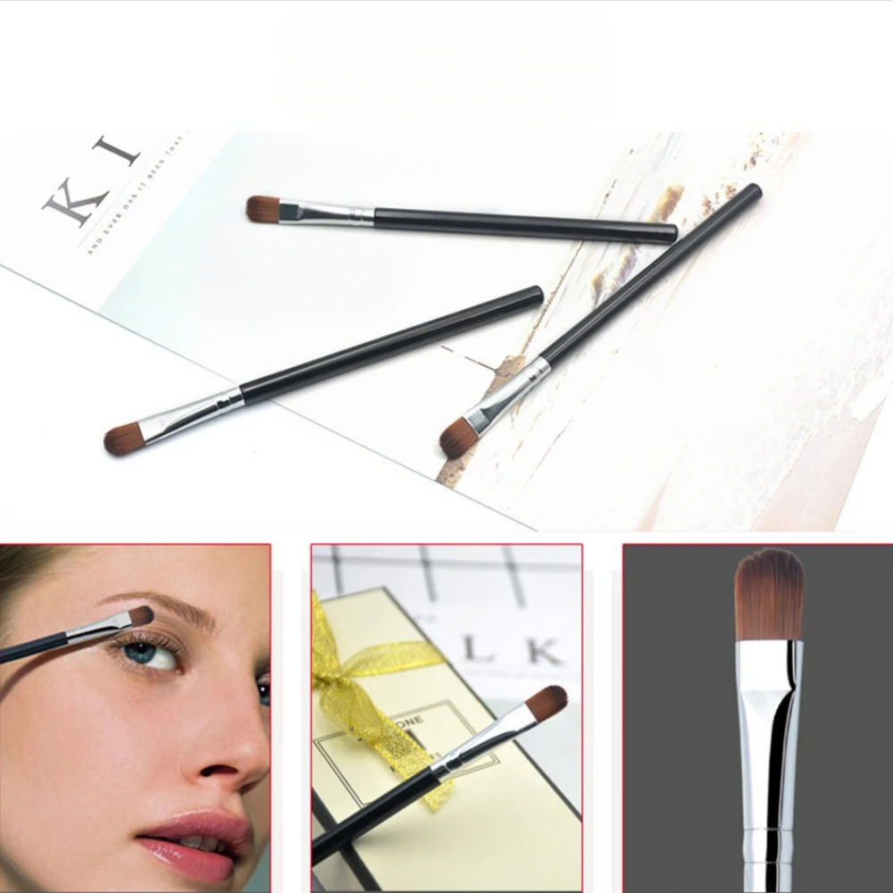 2Pcs Makeup Brushes Flat Angled Eye Shadow Powder Concealer Brush Eyeliner Eyebrow Lip Beauty Women Professional Cosmetic Tools