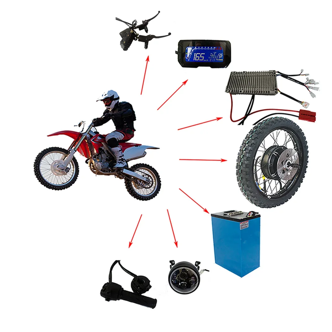 Fashion Choose 72 Volt Electric 6000w to 15000w Motorcycle Conversion Parts Kit for Moto Electrica From China Ebike Factory