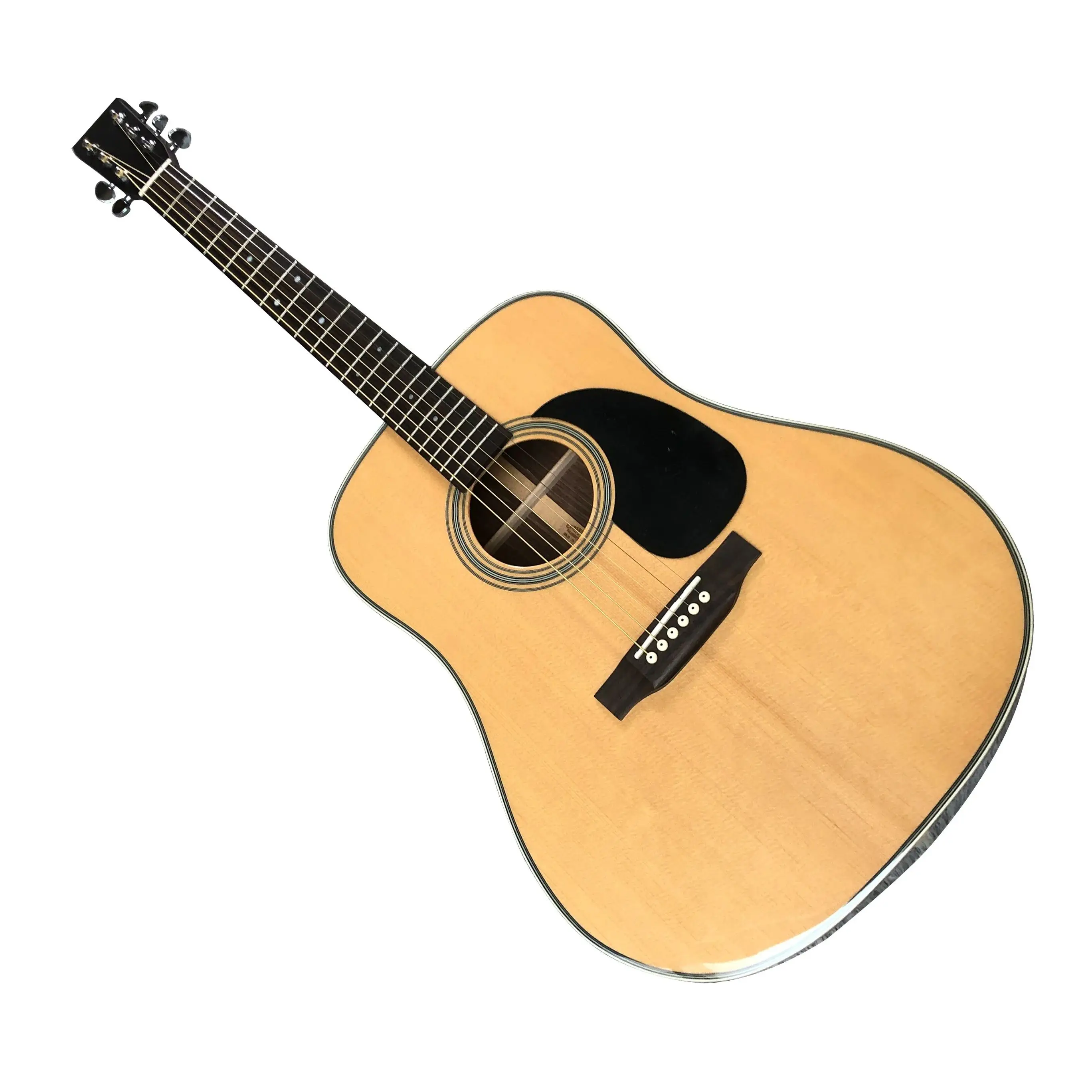 New D28 Acoustic (Electric) Guitar Solid Wood Bone Nut/Saddle Real Abalone Inlay In Natural