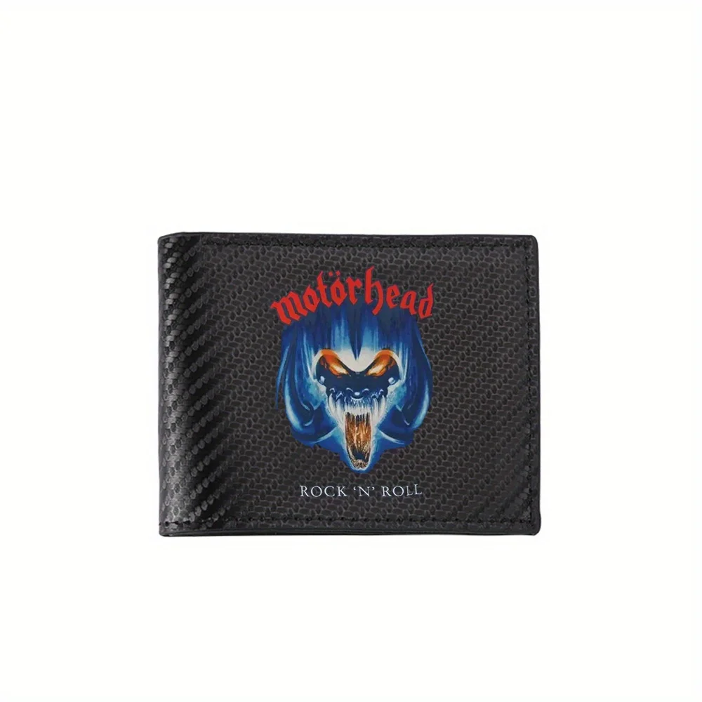 Demon face with orange eyes. Rock n roll Men's Wallets Simple Business Modern Stylish Printing Design Gifts For Father Boyfriend