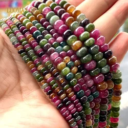 2x4MM 4x6MM 5X8MM Abacus Natural Stone Tourmaline Chalcedony Loose Space Beads for Jewelry Making Diy Bracelet Accessories 15''