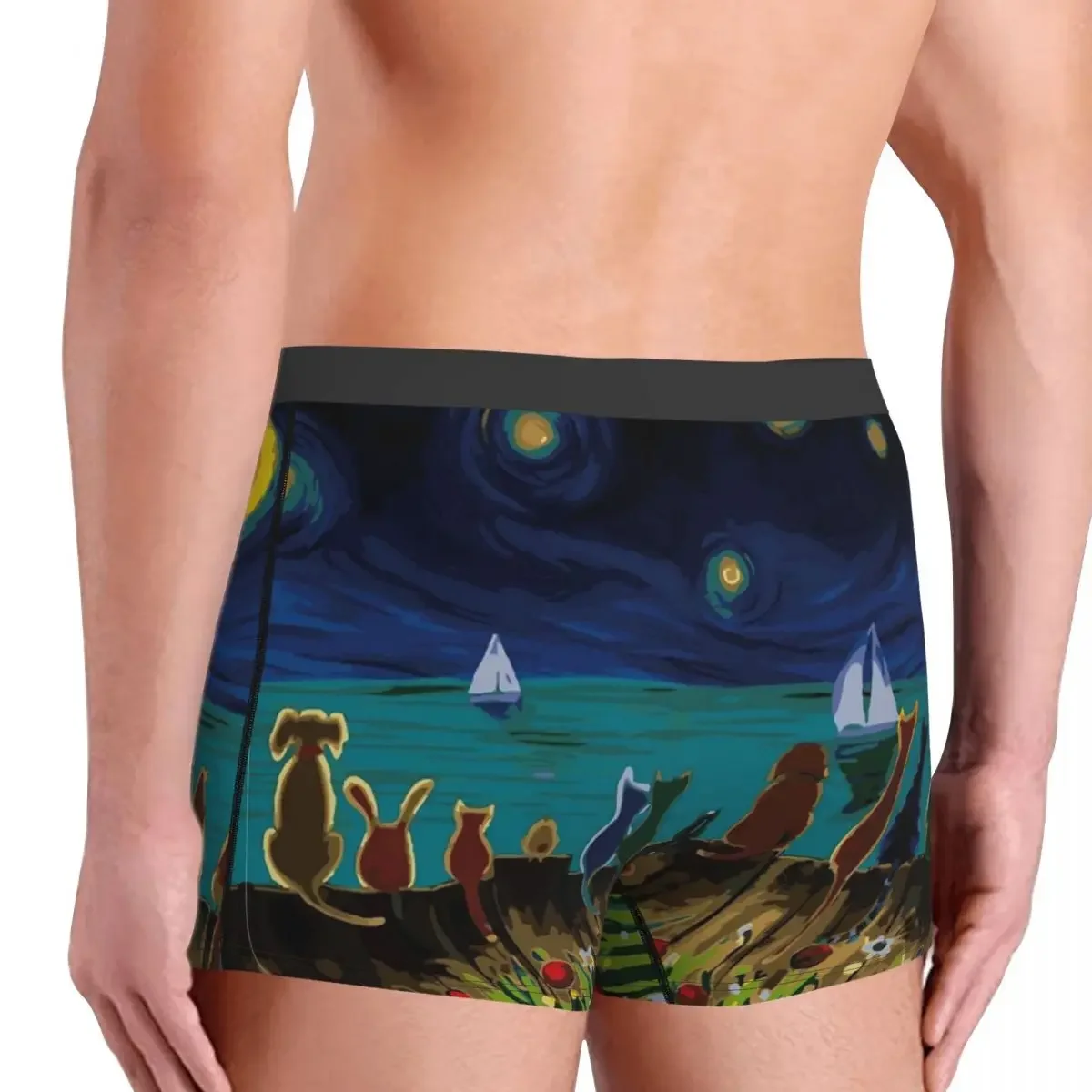 Calzoncillos de pinturas surrealismo para hombre, ropa interior con ventilación, Bóxer