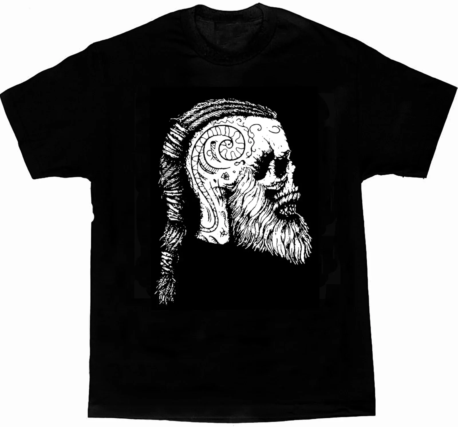 Summer Cotton O-Neck Short Sleeve Mens T Shirt New S-5xl Vikings Wikinger Skull Tattoo Ragnar Lothbrok Lodbrok T-Shirt harajuku