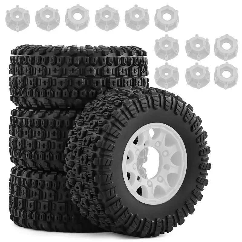 4 Stück 109 mm 1/10 Short Course Truck Reifen mit 12 mm 14 mm 17 mm Radsechskant für Trxs Slash ARRMA SENTON HSP HPI RC Auto