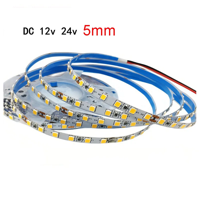 

5m 12v 24v 5mm LED Flexible Strip 3000K Natural White 4000K 6000K 1800k Orange Amber Flame Red Green Blue Yellow Pink Backlight