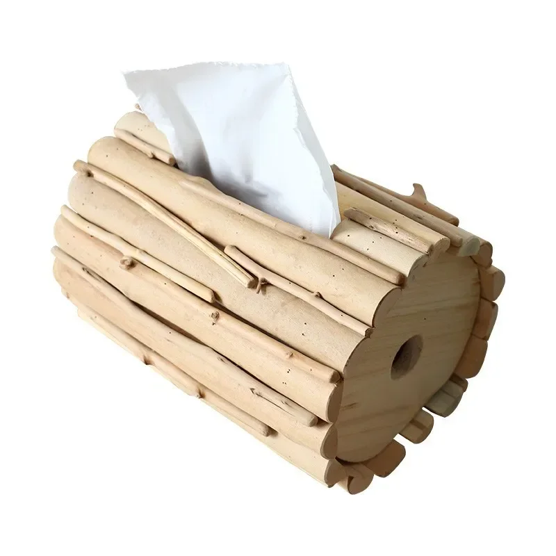 

tissue box, paper box, home living room desktop log roll paper tube, bathroom creative paper box, coffee table decoration