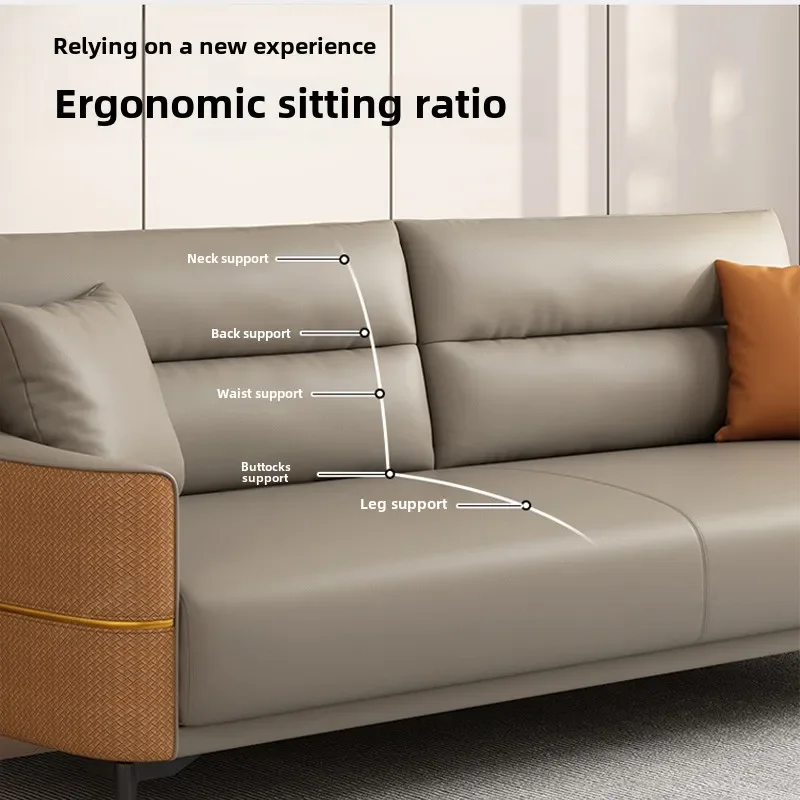 أريكة مكتب جلدية فنية بسيطة وحديثة منطقة الراحة الاستقبال التجاري الترفيه الأعمال الصغيرة اجتماع طاولة القهوة الضيوف combinati