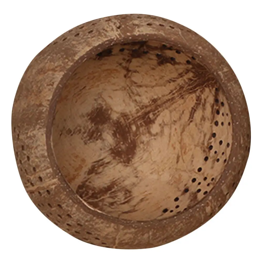Coconut Shell Bowl Natural Style Multi-Function Food Holder Salad Dessert Serving Bowl for Home Restaurant Decor