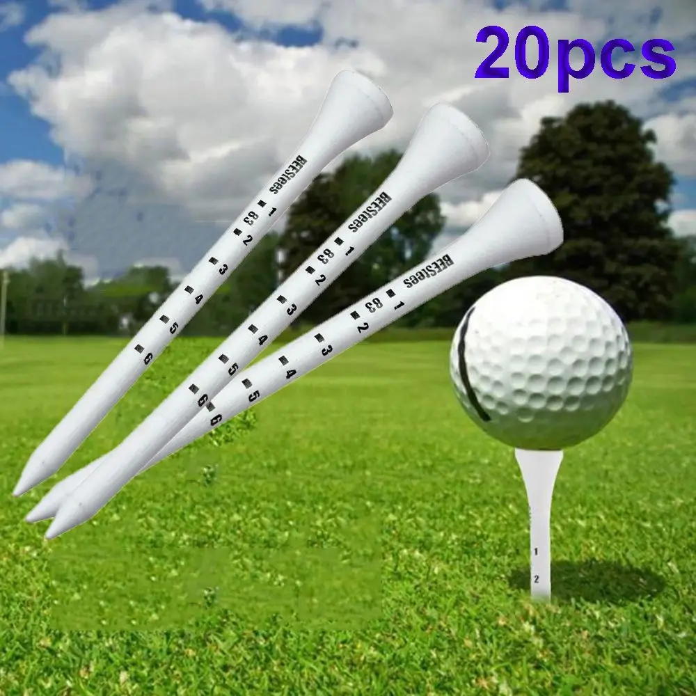 20pcs Scale White 83mm Golf Tees Ball Socket Tee Golf Holder