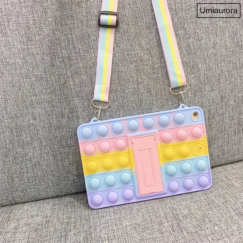 For Samsung Galaxy Tab A6 7.0 inch 2016 SM-T280 SM-T285 T280 Tablet Kids Rainbow Bubble Tablet Case Stand Silicone Cover Funda