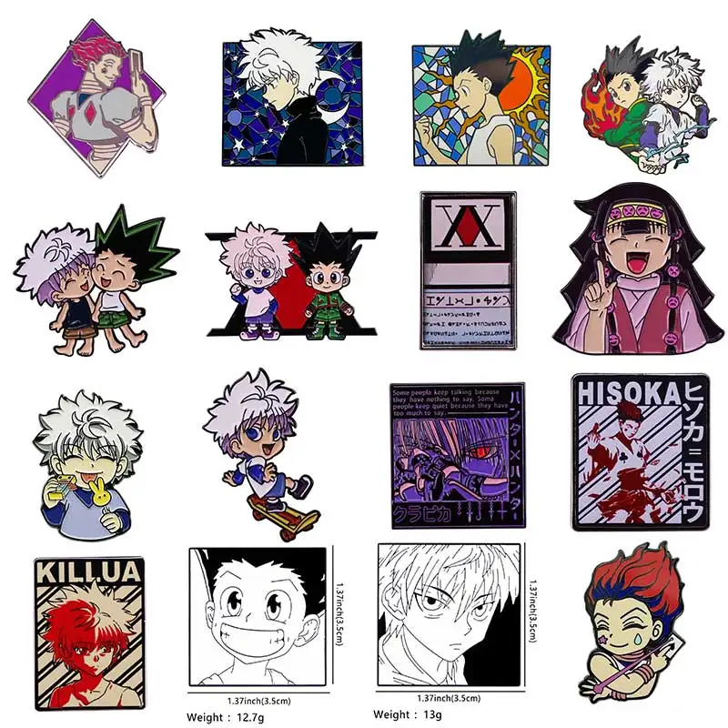 High Quality Hunter X Hunter Enamel Pin Anime Handsome Boy Xiaojie Brooch Metal Badge Jacket Backpack Pin Anime Accessories