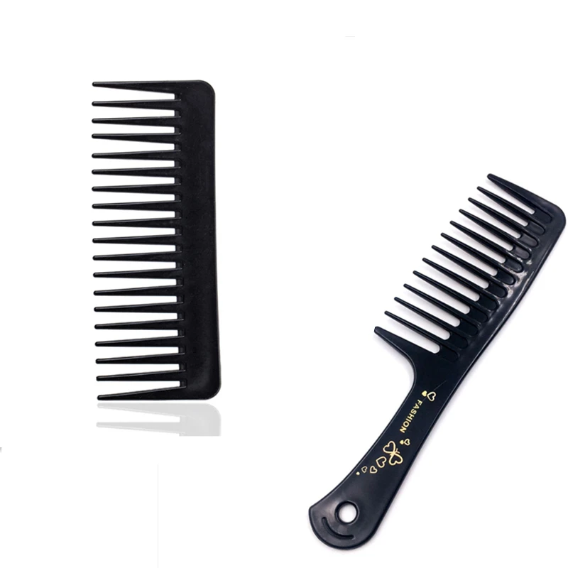 

New Portable Black Wide Tooth Comb Black ABS Plastic Heat-resistant Large Wide Tooth Comb For Hair Styling Tool