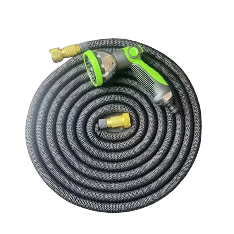 100Ft Double Latex Expanded Garden Hose with ABS PP Connectors Corrosion and Wear Resistant Rubber Hose