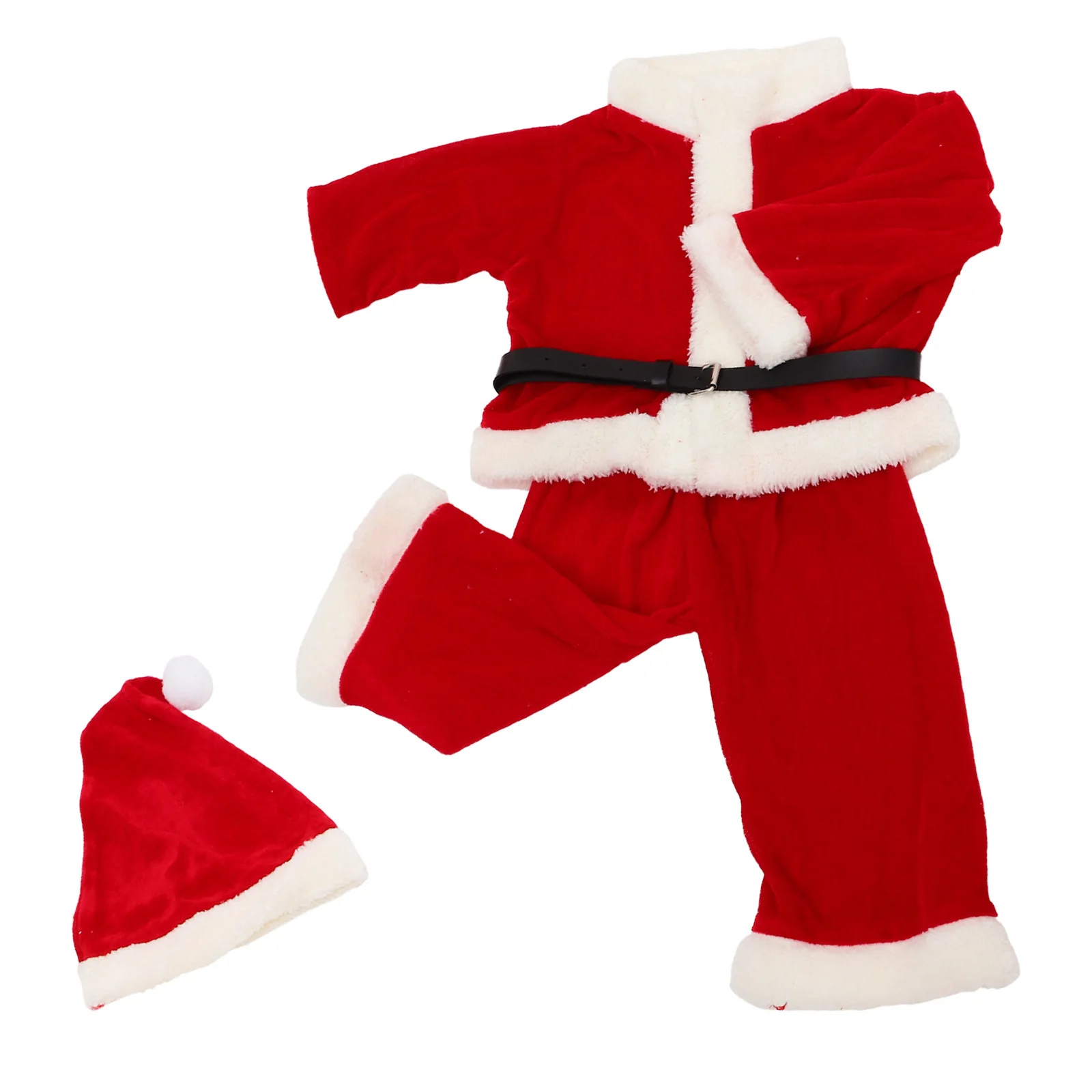 

1Set Santa Claus Suit Boy Christmas Costume Hat Clothes Kids Xmas Party Outfit 90cm Premium Comfortable Christmas Outfits