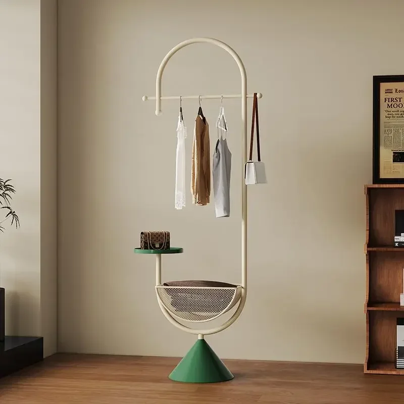 Bedroom with storage basket hanger, small apartment living room multi-functional coat rack