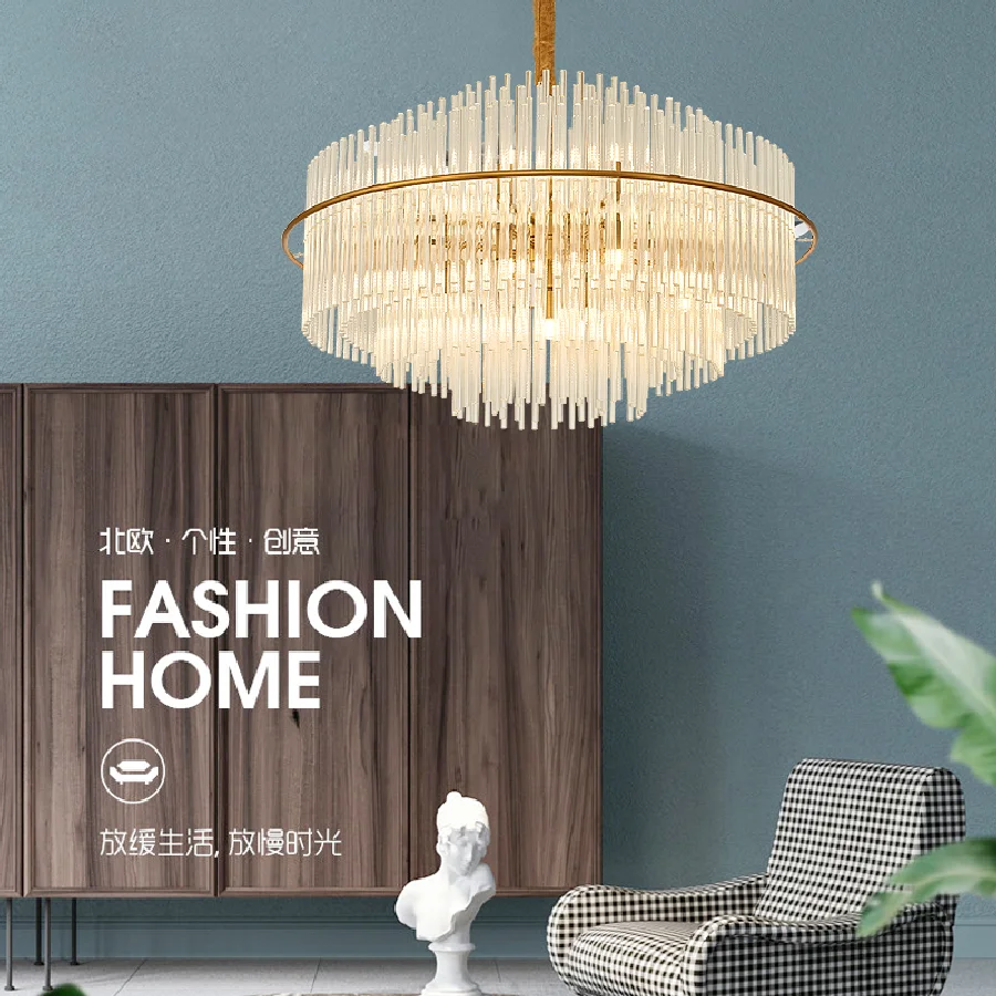 Postmodern Led Hanging Light Luxurious Living Room Bedroom Dining Crystal Pendant Lighting Fashion Villas Hall Suspended Fixture