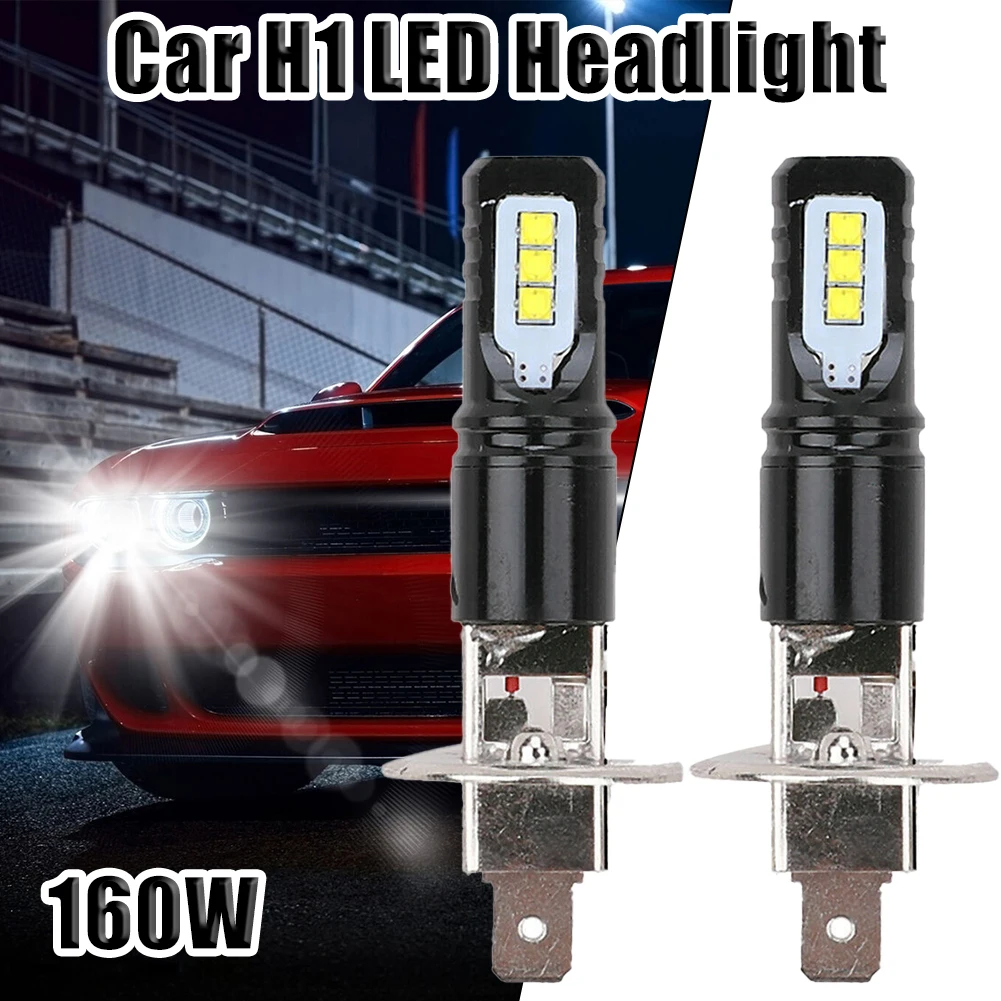 2pcs H1 LED Headlight 360 Degrees 6000K Daytime Running Lights Fog Lights H1 High Beam Xenon White Car Fog Light